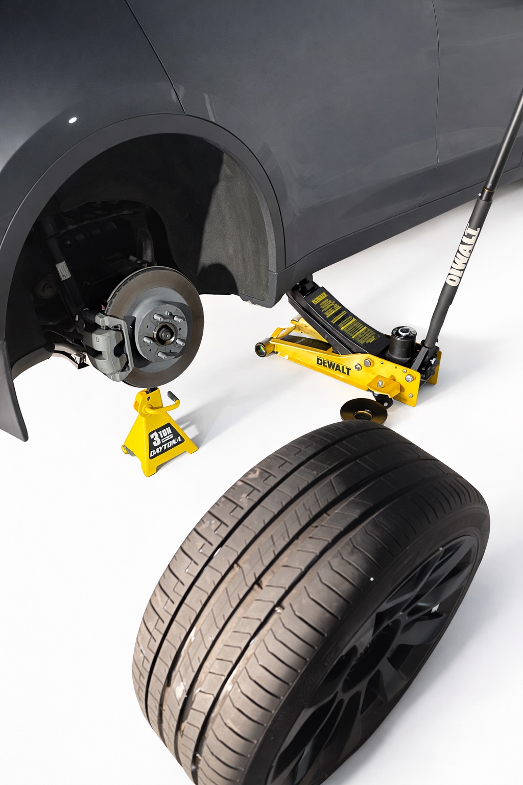 Replacement tire ready for mobile installation